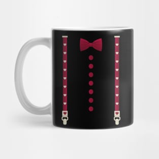 Hearts Bow Tie & Suspenders Valentine's Day Costume Mug